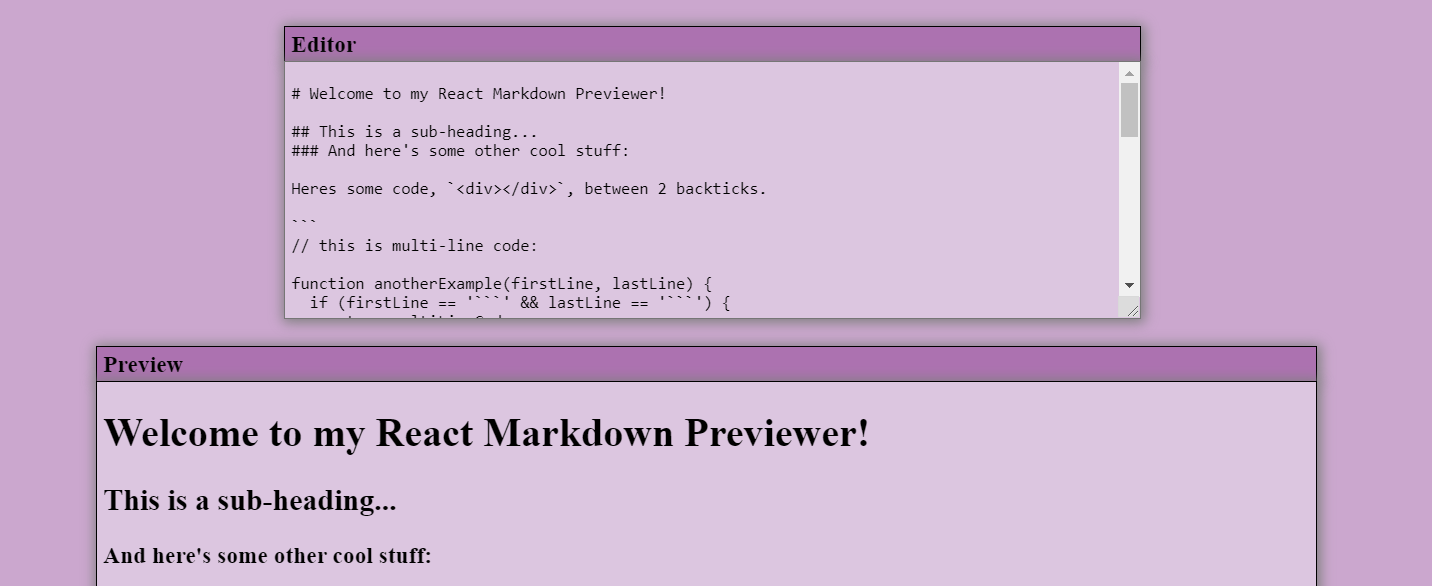 Markdown Previewer